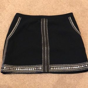 Madewell black skirt with gold thread